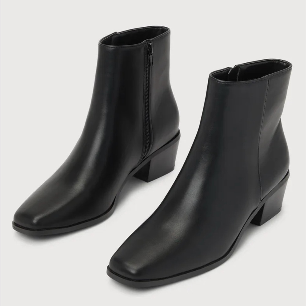 Lulus Rayaa Black Low Ankle Booties - Size 6